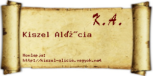Kiszel Alícia névjegykártya